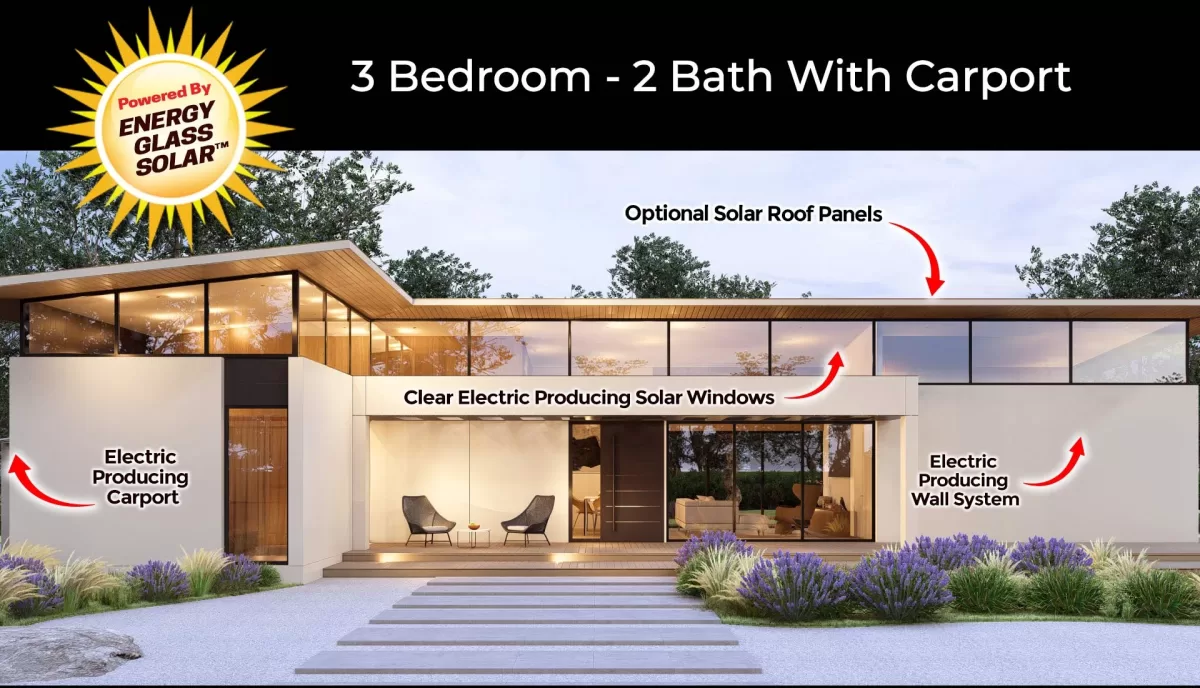 Solar Home Builders - Saxon House 3 Bedroom, 2 Bath With Carport